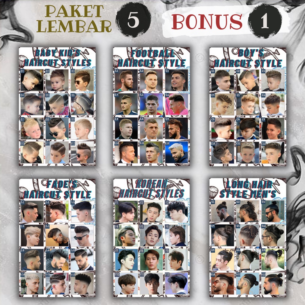 Jual POSTER IDAMAN - PAKET 5 LEMBAR BONUS 1 LEMBAR - poster pangkas ...
