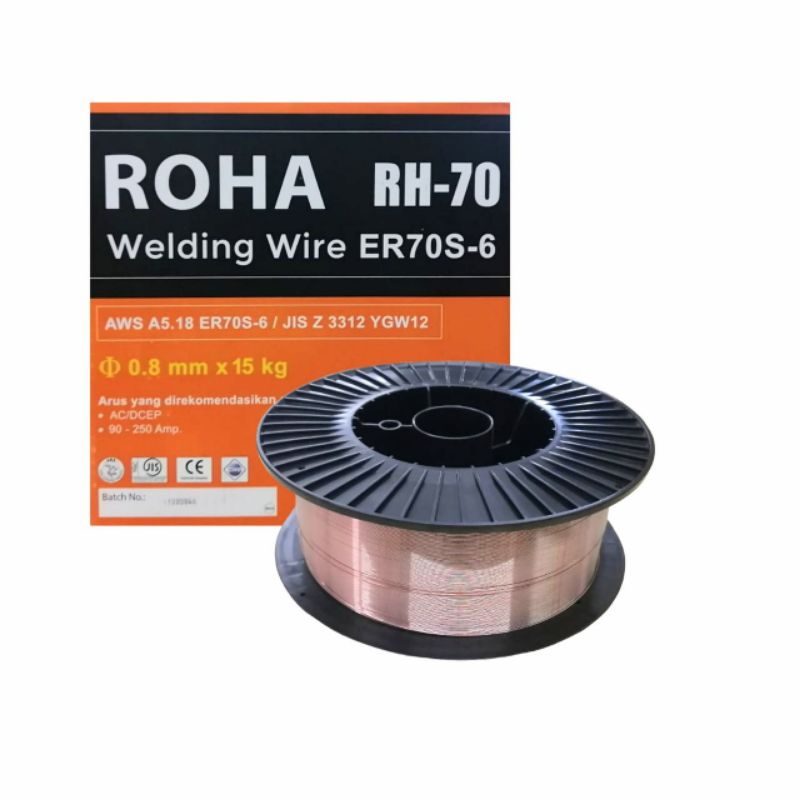 Jual ROHA RH70 Kawat Las CO2 ER70S Gas MIG Welding Wire 0,8mm/1mm 15Kg Shopee Indonesia