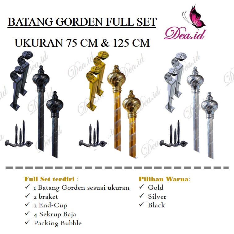 Jual Deashop Cm Tiang Gorden Fullset Batang Rollet Gorden