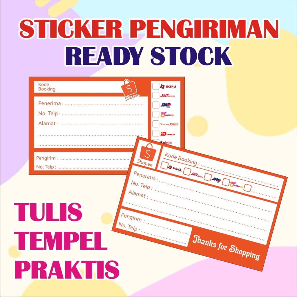 Jual ( COD ) READY STOCK STICKER PENGIRIMAN OLSHOP TOKO LABEL RESI ...