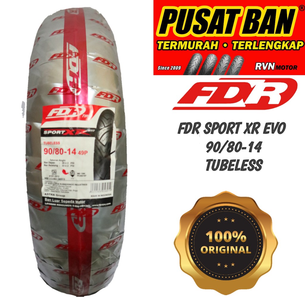 Jual FDR SPORT XR EVO 90/80-14 TUBELESS (FREE PENTIL ) | Shopee Indonesia
