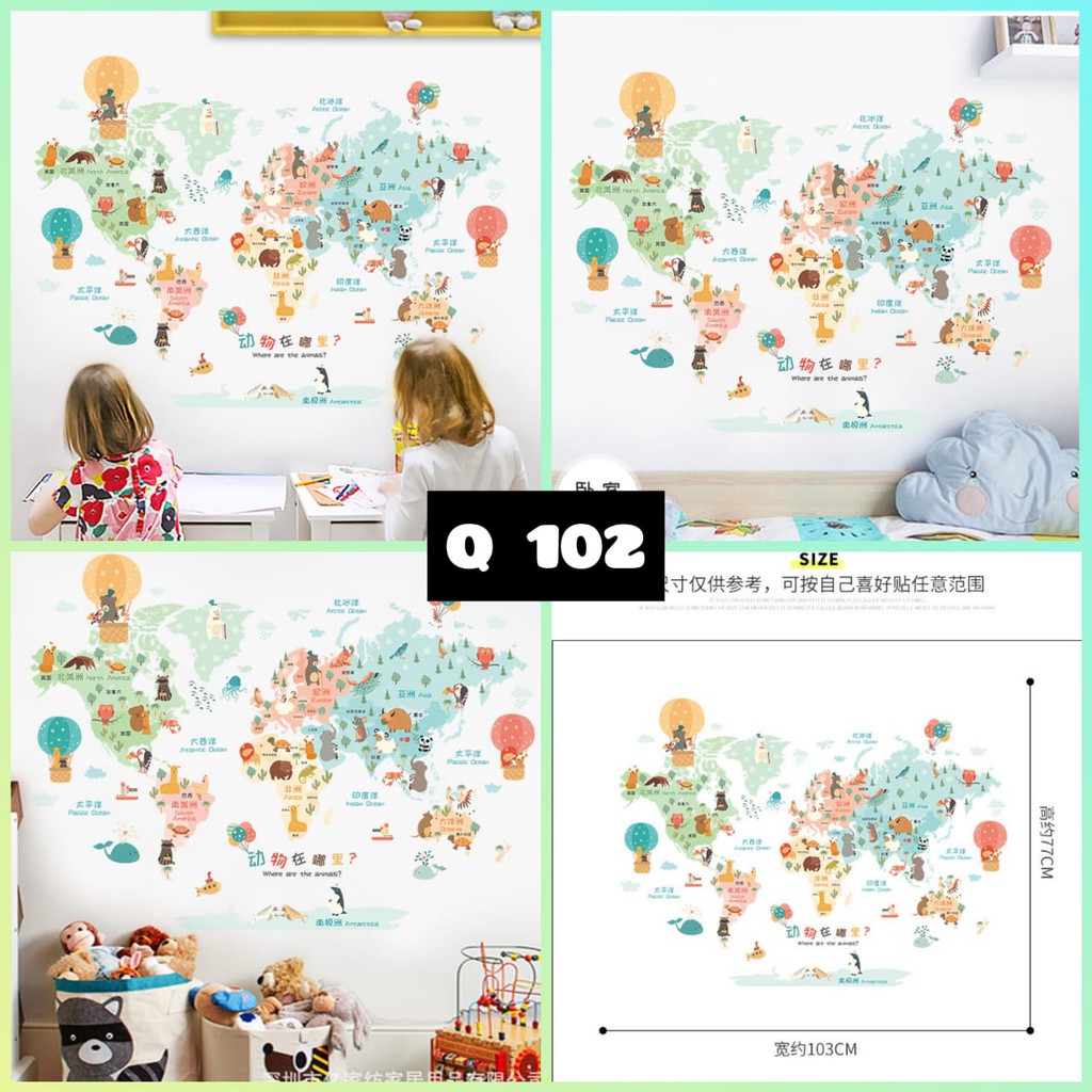 Jual WALLSTICKER PETA MAP MAPS WALLSTIKER WALLSETIKER WALSETIKER ...