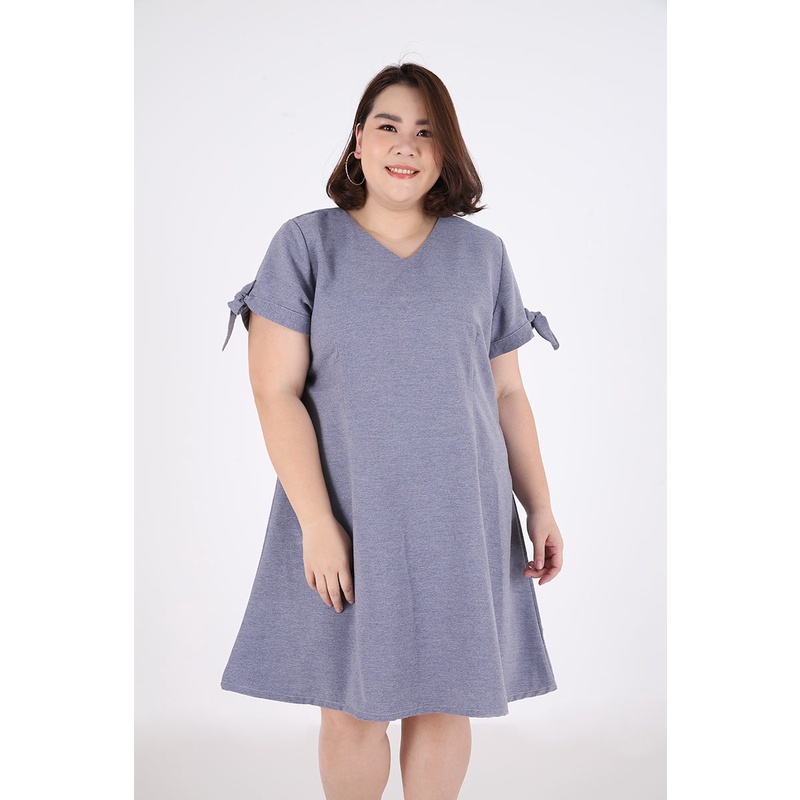 Jual Sorabel Fesu Plain V neck Dress Big Size Jumbo Shopee Indonesia