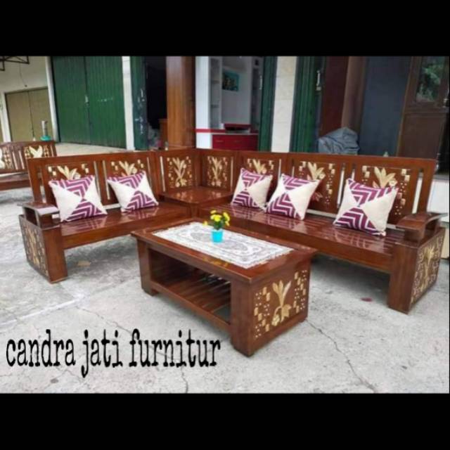 Jual Kursi Sudut L Minimalis Kayu Jati Furnitur (kursi Makan,kursi ...