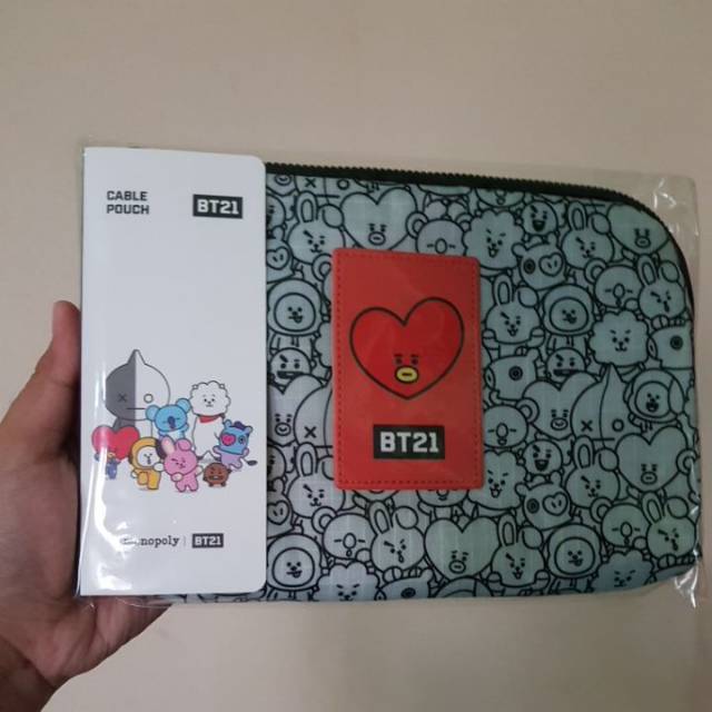 Jual (READY) BT21 OFFICIAL MONOPOLY CABLE POUCH - TATA | Shopee Indonesia