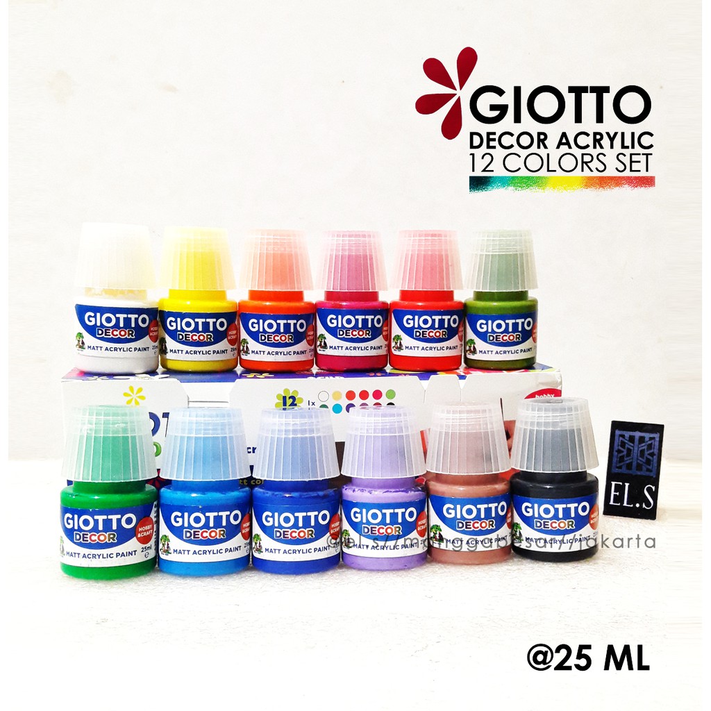 Farby Akrylowe Decor Acrylic Giotto 12 kolorów x 25 ml Giotto - BEBE SPACE