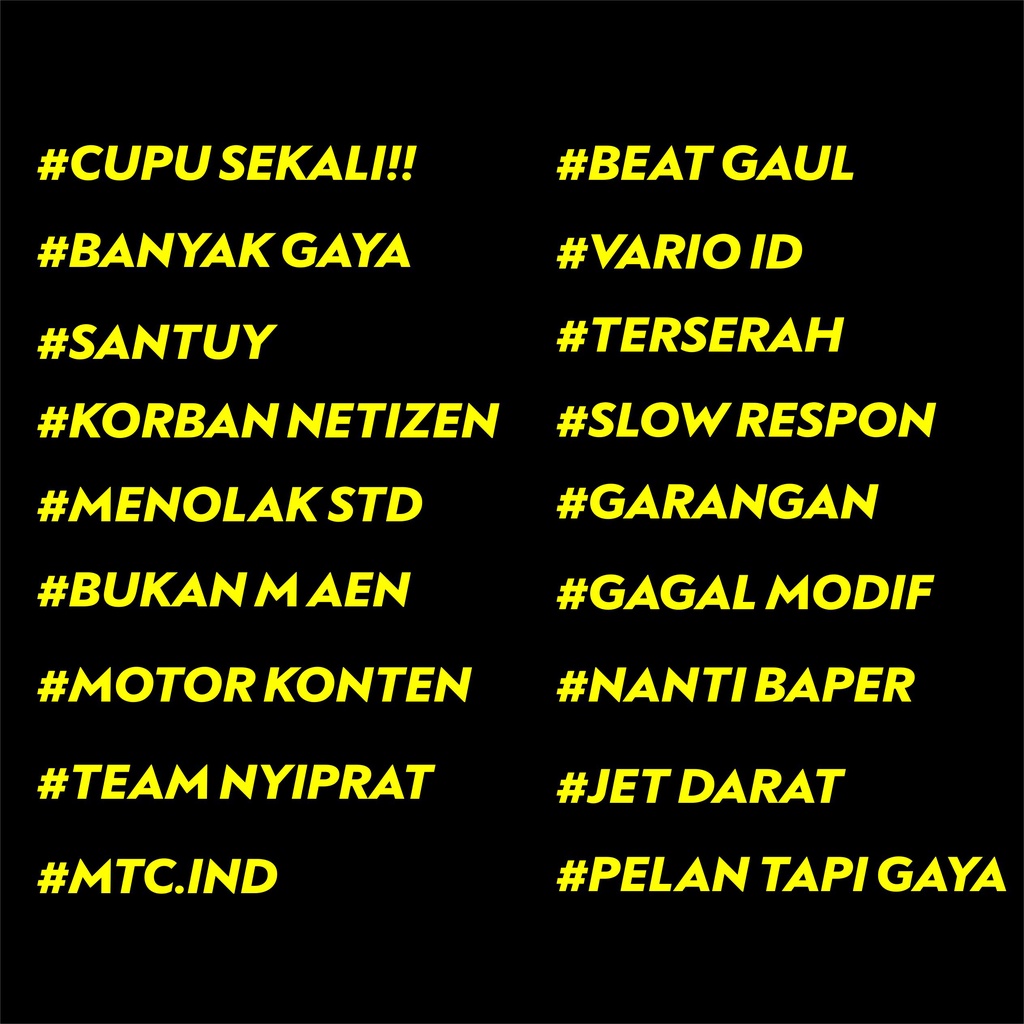 Jual sticker cutting kata kata VIRAL MASA KINI variasi motor racing ...
