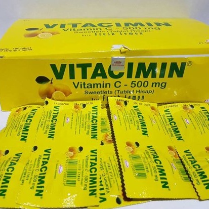 Jual VITAMIN C VITACIMIN | ISI 20 TABLET HISAP (10 STRIP @2 TABLET