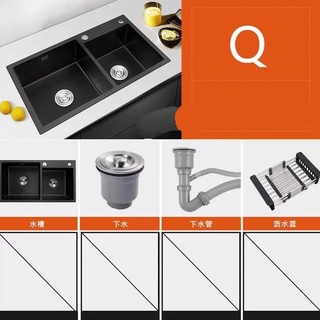 Jual Paket Lengkap Kitchen Sink Onan Black Paket Kran Tarik Hitam