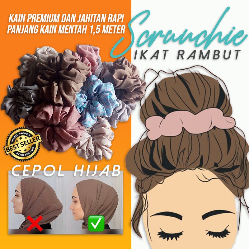 Jual SCRUNCHIES IKAT RAMBUT KOREA SCRUNCHIE IKAT RAMBUT SCRUNCHIE HIJAB ...