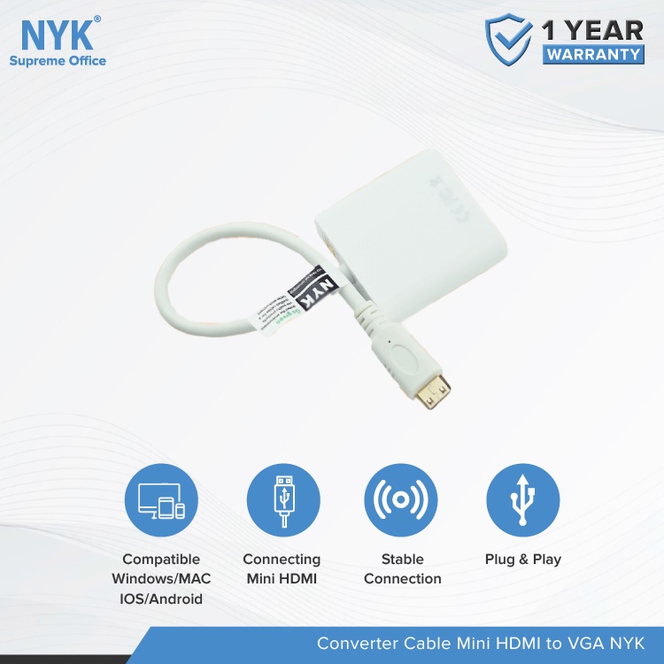 NYK Converter Cable Mini HDMI TO VGA COD (3)