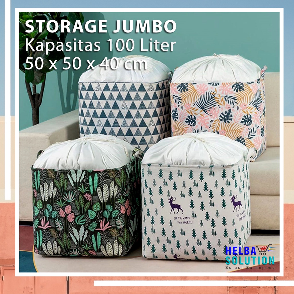 Jual Tas Keranjang Kain Kanvas Jumbo Tempat Penyimpanan Pakaian Baju ...