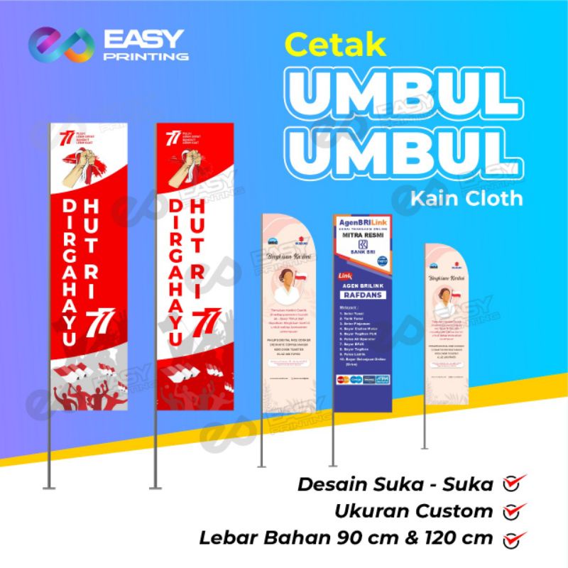 Jual CETAK UMBUL-UMBUL KAIN CLOTH | Shopee Indonesia