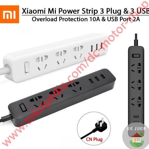 Jual Xiaomi Smart Mi Power Strip Plug Adapter 10a With 3 Usb Port 3.1a 