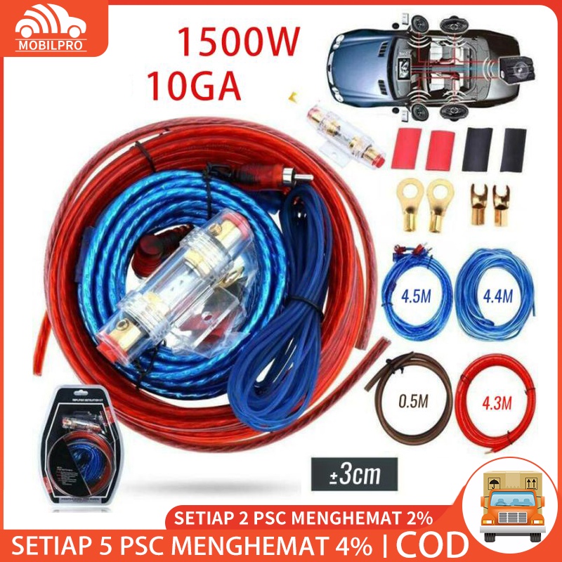 Jual 10GA 1500W Kabel Audio Mobil Full Set Shopee Indonesia