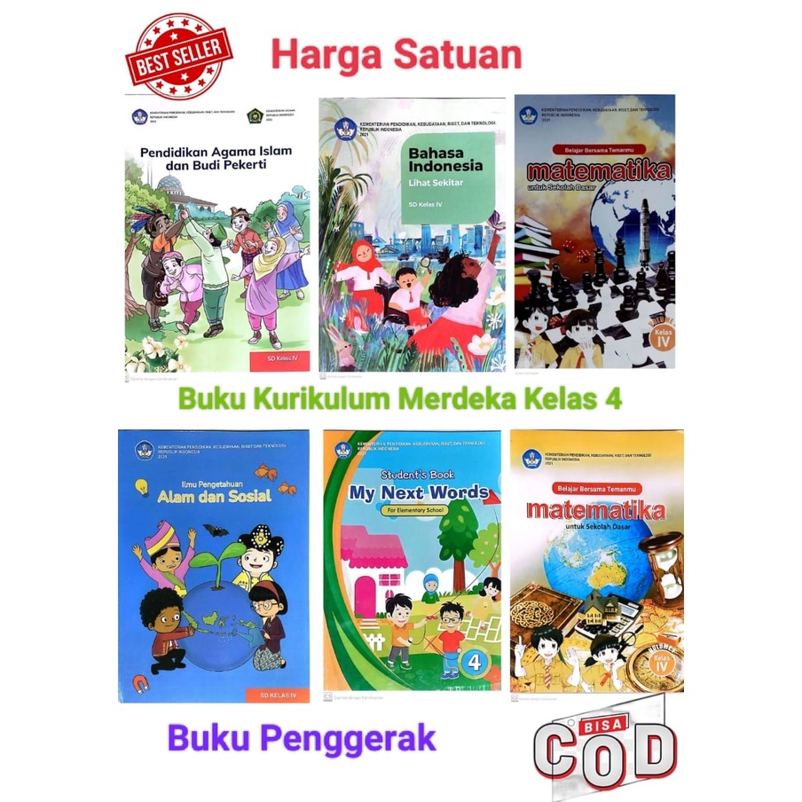 Jual Buku Kelas 4 Kurikulum Merdeka Matematika vol 1 dan 2 Bahasa ...