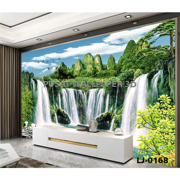 Jual Printing Wallpaper Pemandangan 3d Air Terjun Danau Sungai Hutan Custom 3d Shopee Indonesia