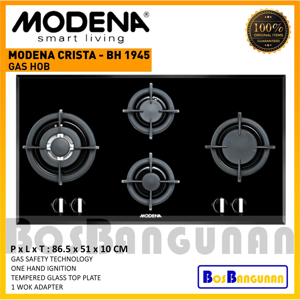 Jual Kompor Gas MODENA BH1945 / Kompor Tanam MODENA BH 1945 / Kompor