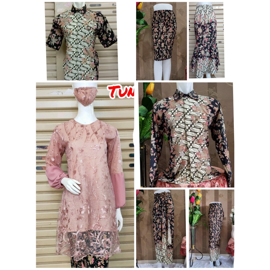 Jual (COD)Set Couple Kebaya Tangan Balon Bahan Tulle - Rose gold by ...