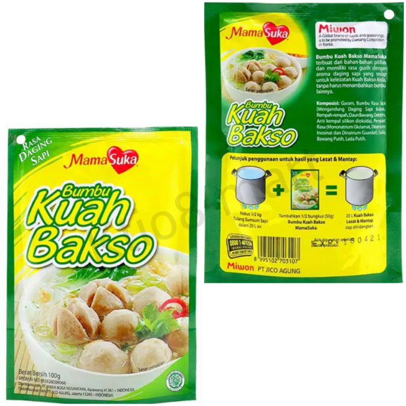 Jual Mamasuka Bumbu Kuah Bakso 100gr Bumbu Instan Rasa Daging Sapi