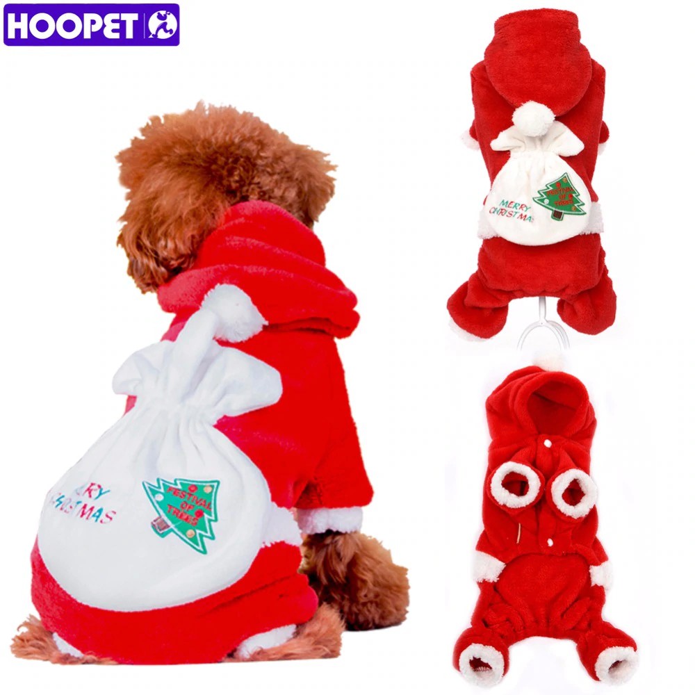 Jual PREORDER HOOPET Pet Dog Clothes Christmas Suits Soft Santa Claus ...