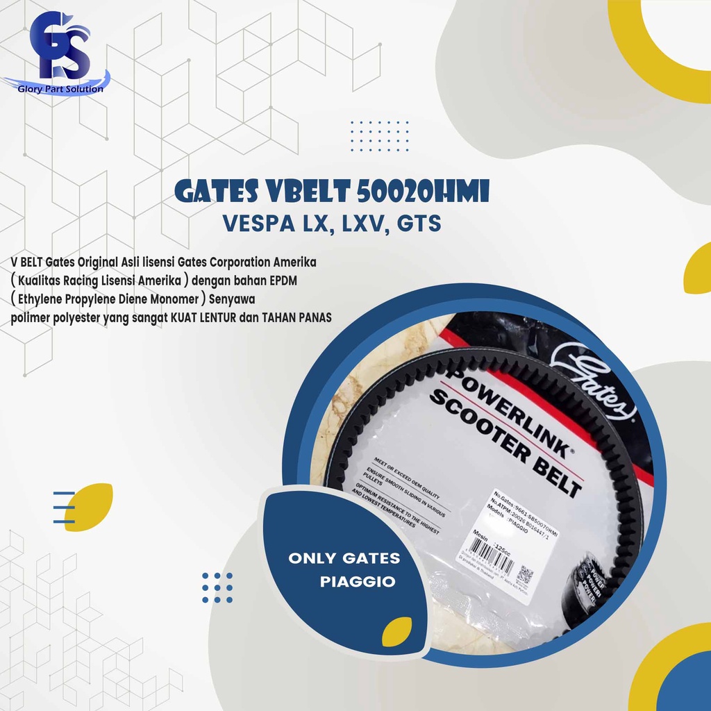 Jual Gates VanBelt Piaggio, Vespa LX 125/150 (841213/1) 50020HMI ...