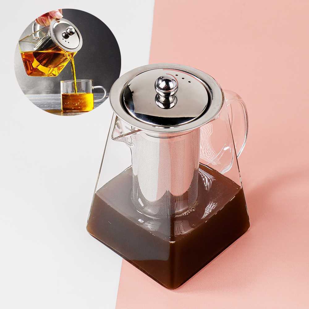Jual Teko Pitcher Gelas Kaca Infuser Stainless Estetik Tahan Air Panas Dan Api Untuk Jug Teapot 6394