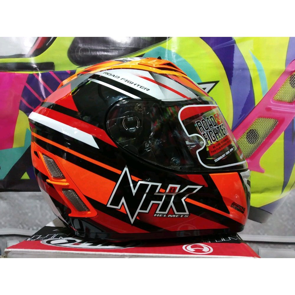 Jual Helm Nhk Terminator Motif Race 03 Orange Flat VisorBagus | Shopee ...