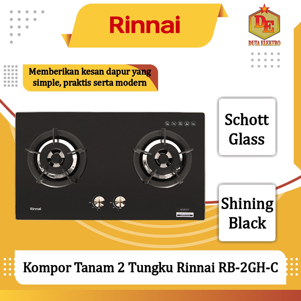 Jual Kompor Tanam 2 Tungku Rinnai RB-2GH-C | Shopee Indonesia