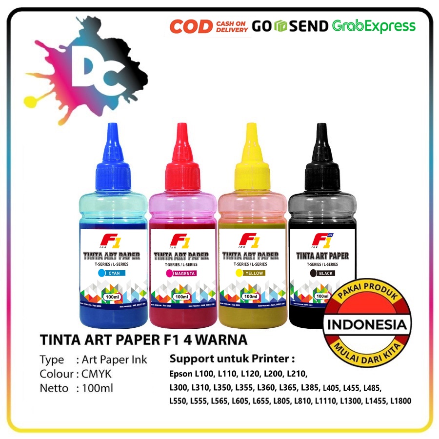 Jual Tinta Art Paper F1 Ink 100ml Set CMYK | Shopee Indonesia