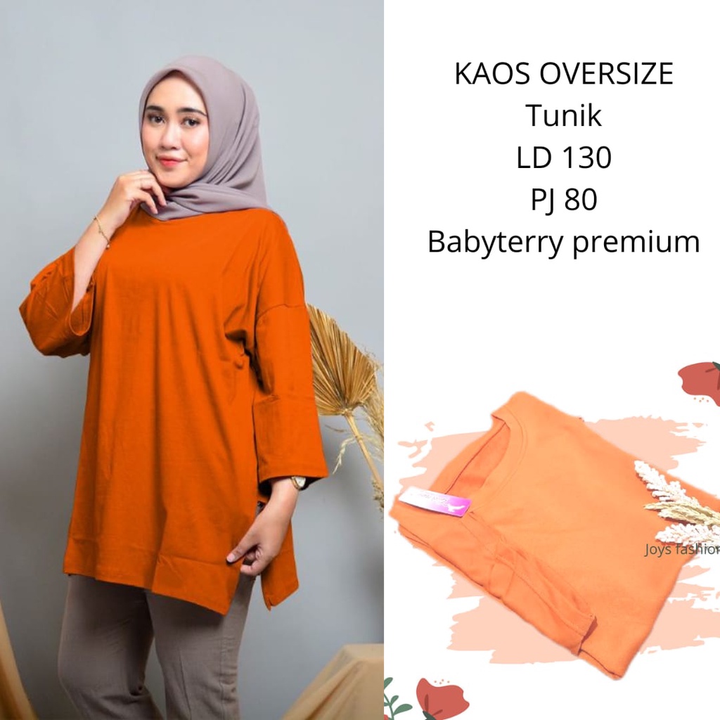 Jual Jf Atasan Kaos Basic Oversize Wanita Korean Lengan 7 8 Tunik Jumbo