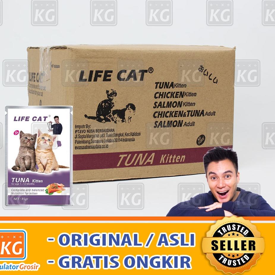 Jual Life Cat Pouch Box Makanan Kucing Basah Kitten Adult Gr Gr Sachet Box Wet Pcs