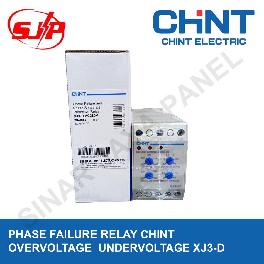 Jual PHASE FAILURE RELAY OVERVOLTAGE UNDERVOLTAGE CHINT XJ3D ORIGINAL