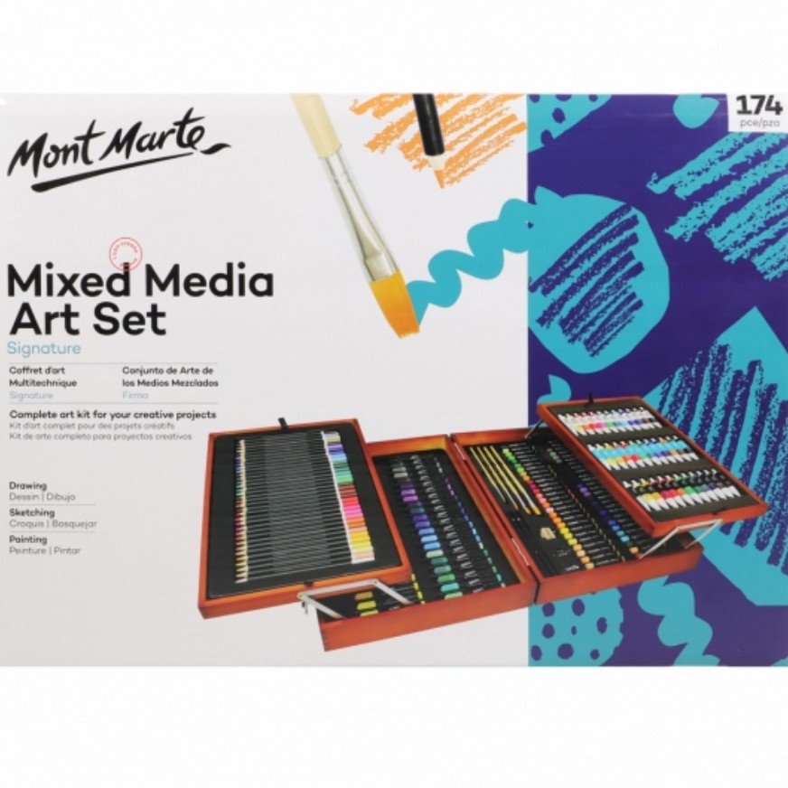 Jual Mont Marte Signature Mixed Media Art Set 174 Piece Shopee Indonesia