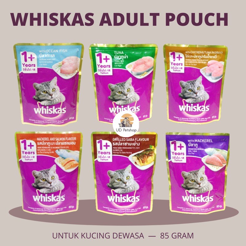 Jual Whiskas Adult Pouch 1+ 85gr Makanan Kucing Basah Wet Food Whiskas Wet Food All Varian