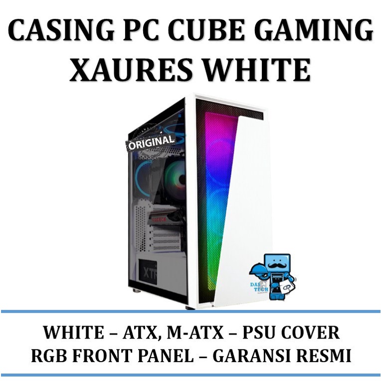 Jual Casing PC Cube Gaming Xaures White - RGB FRONT PANEL | Shopee ...