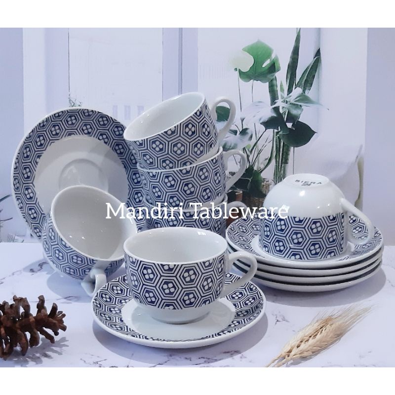 Jual 6 Psg Cangkir Set Keramik Motif Oktagonal Cangkir Kopi Cangkir Teh Best Quality 6786