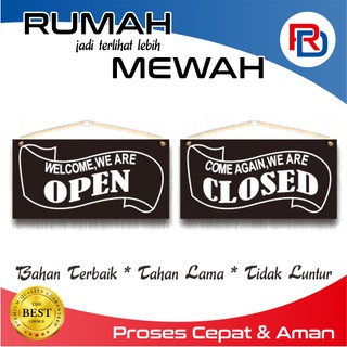 Jual Papan Open Close Sign Pintu Bolak Balik Toko Cafe Gantungan ...
