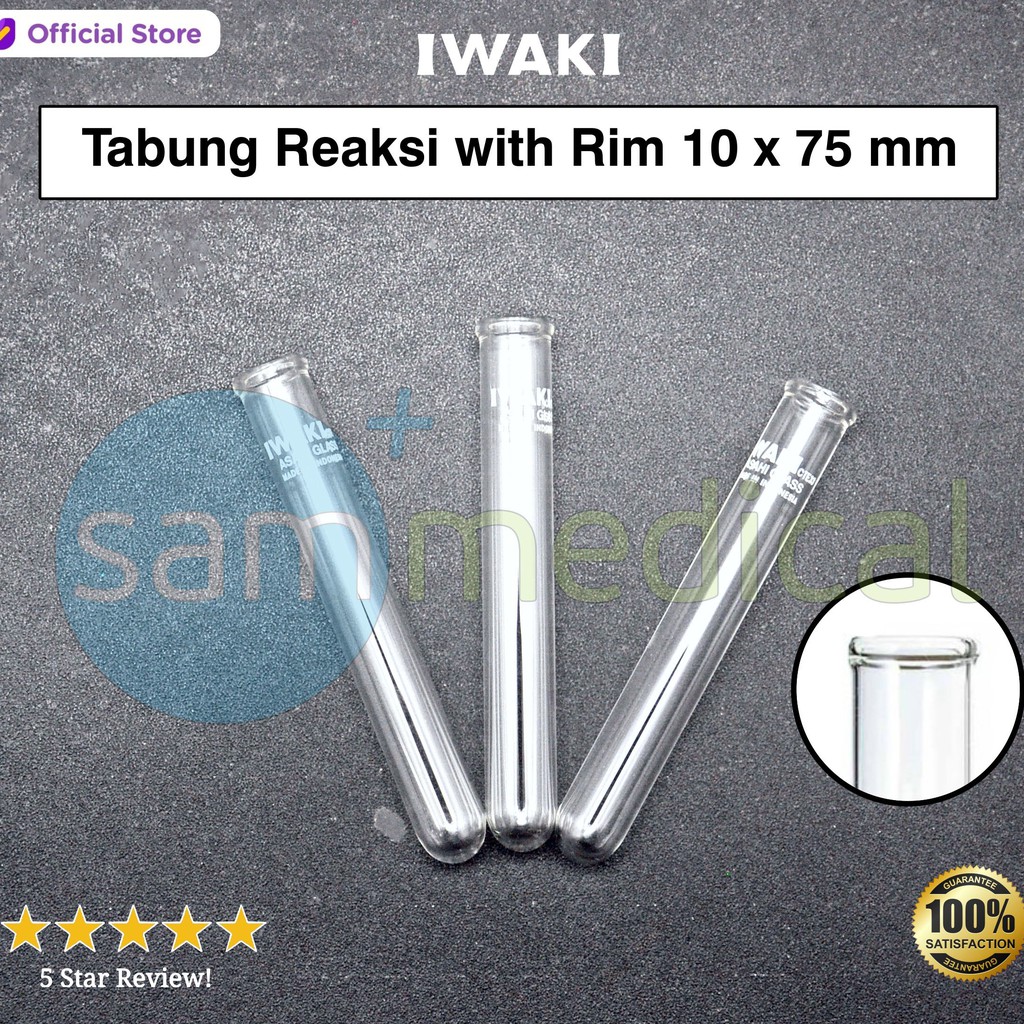 Jual Iwaki Tabung Reaksi With Rim 10x75mm Satuan | Shopee Indonesia