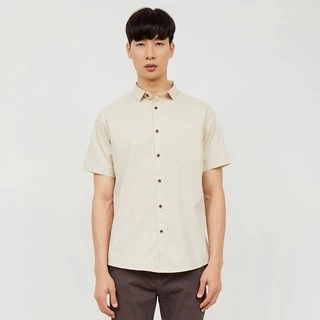 M231 Kemeja Pria Basic Polos Pendek Cream 2132C