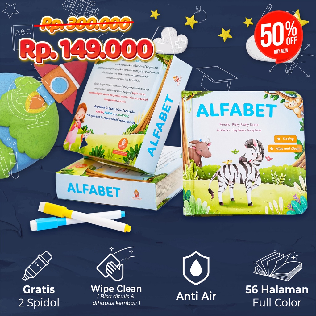 Jual Boardbook Alfabet Ready Buku Belajar Huruf Buku Mengenal