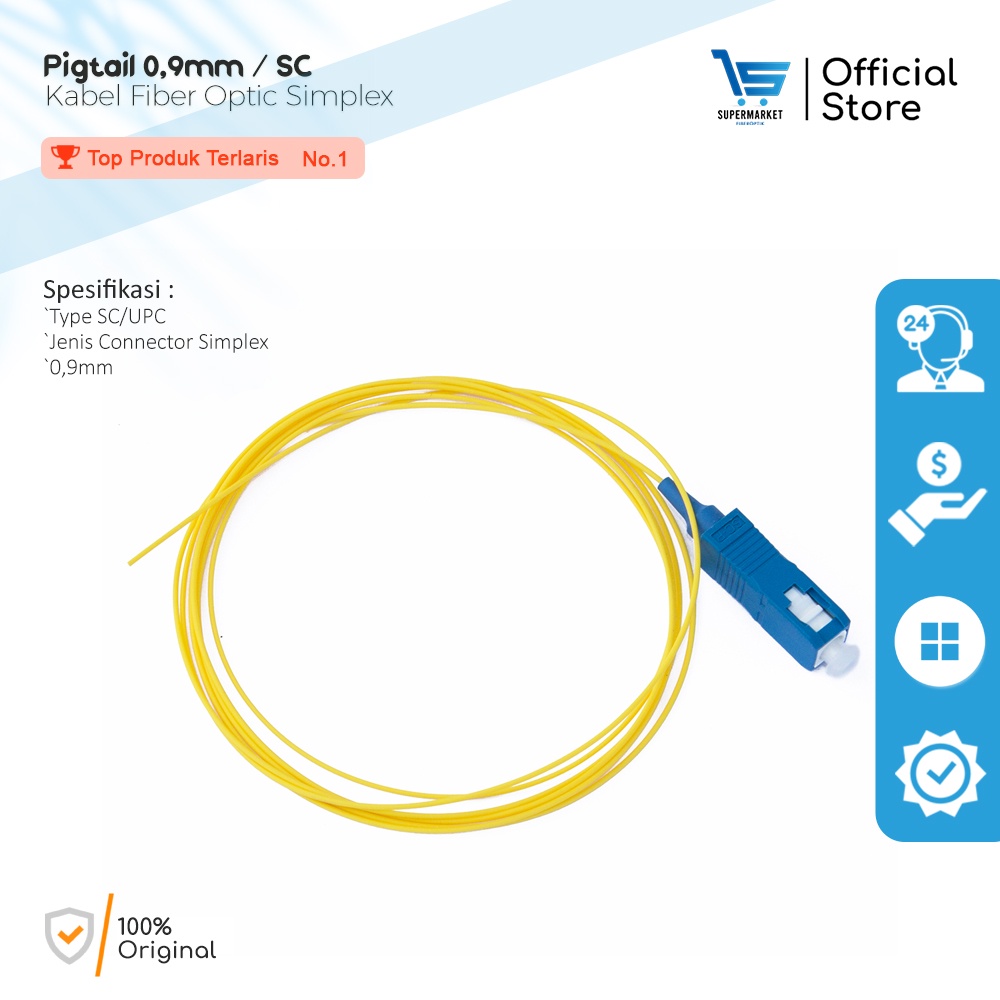 Jual Pigtail SC UPC 0,9mm Singlemode Fiber Optic | Shopee Indonesia