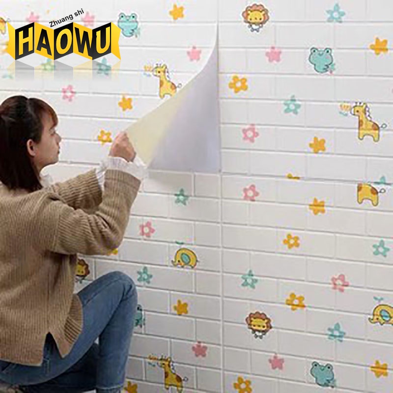 Jual [COD] Wallpaper Dinding Foam 3D Motif Wall Sticker Batu Bata Batik ...