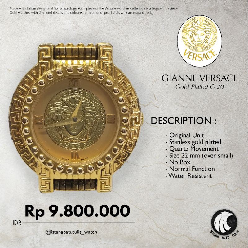 Gianni versace outlet watch gold plated