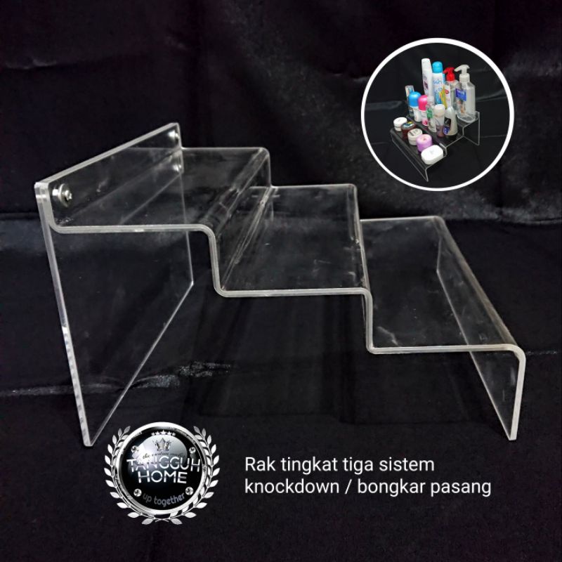 Jual Rak display multifungsi 3 tingkat lebar 30 cm lebar alas 7 cm ...