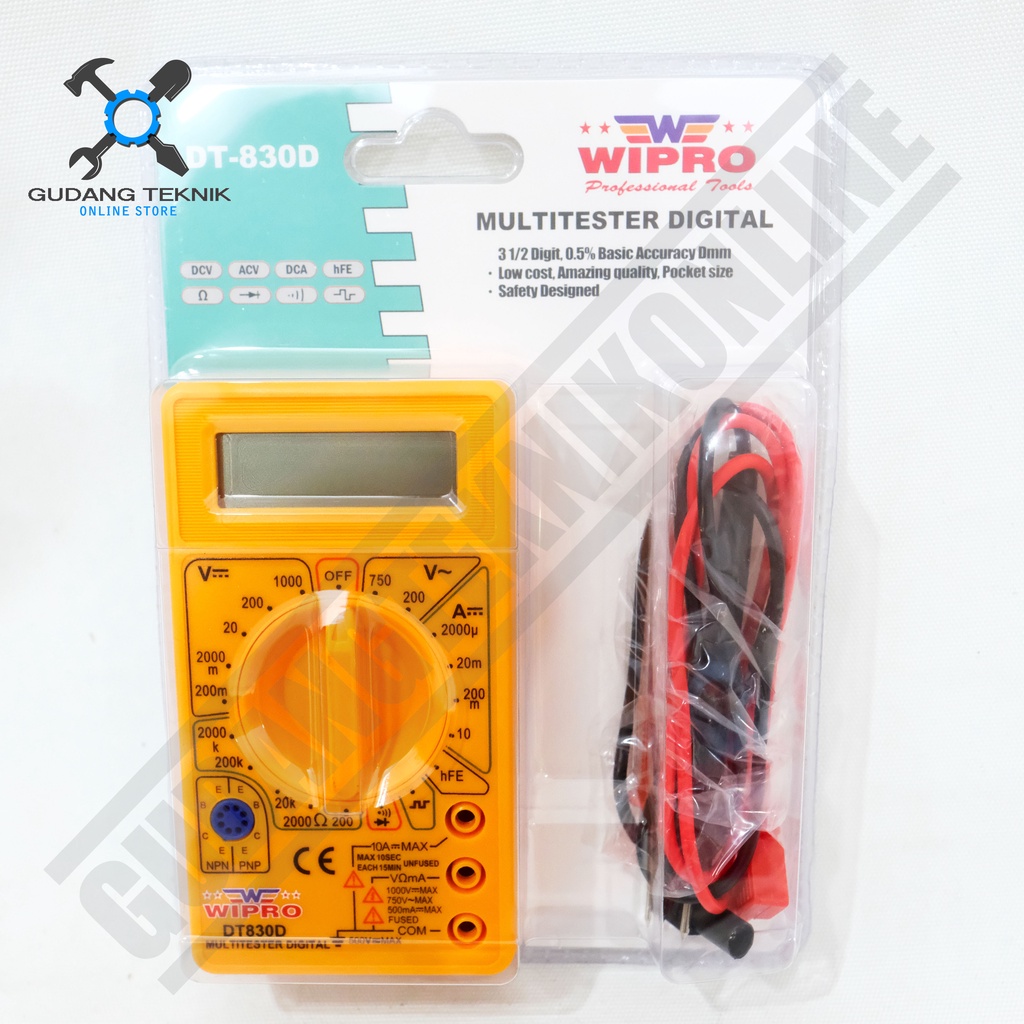 Jual Alat Ukur Arus Listrik DIGITAL Kabel Tester WIPRO DT-830-D ...