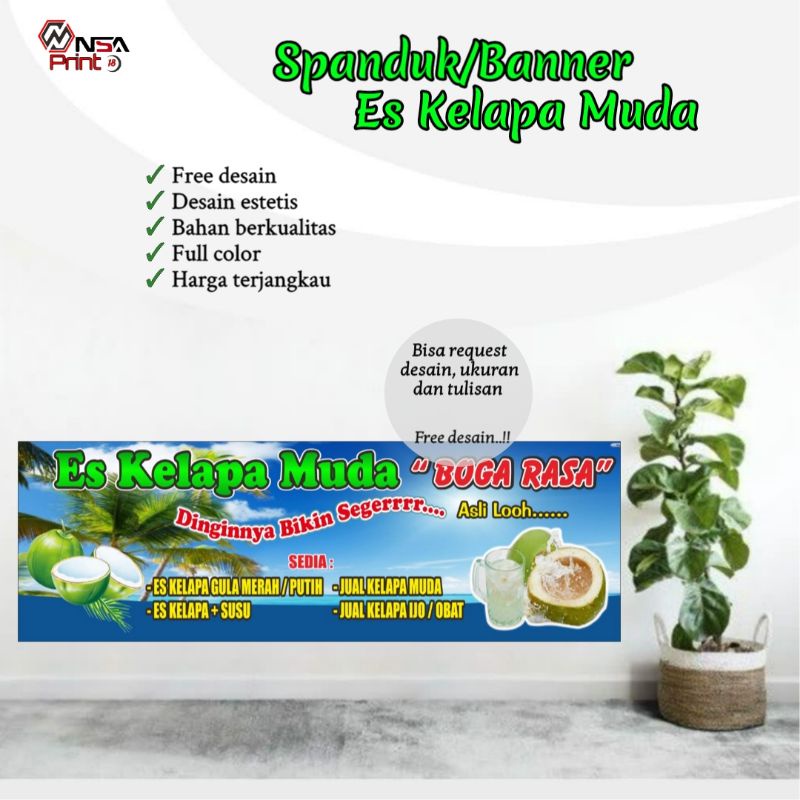 Jual Cetak Bannerspanduk Spanduk Es Kelapa Muda Bisa Request And Free Desain Shopee Indonesia 8123