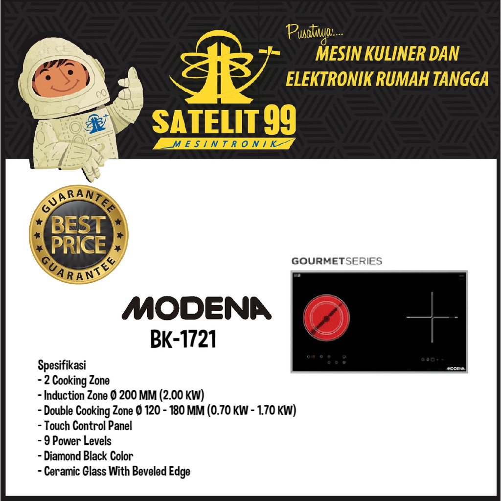 Jual KOMPOR TANAM MODENA HYBRID INDUKSI LISTRIK MODENA TYPE BK-1721