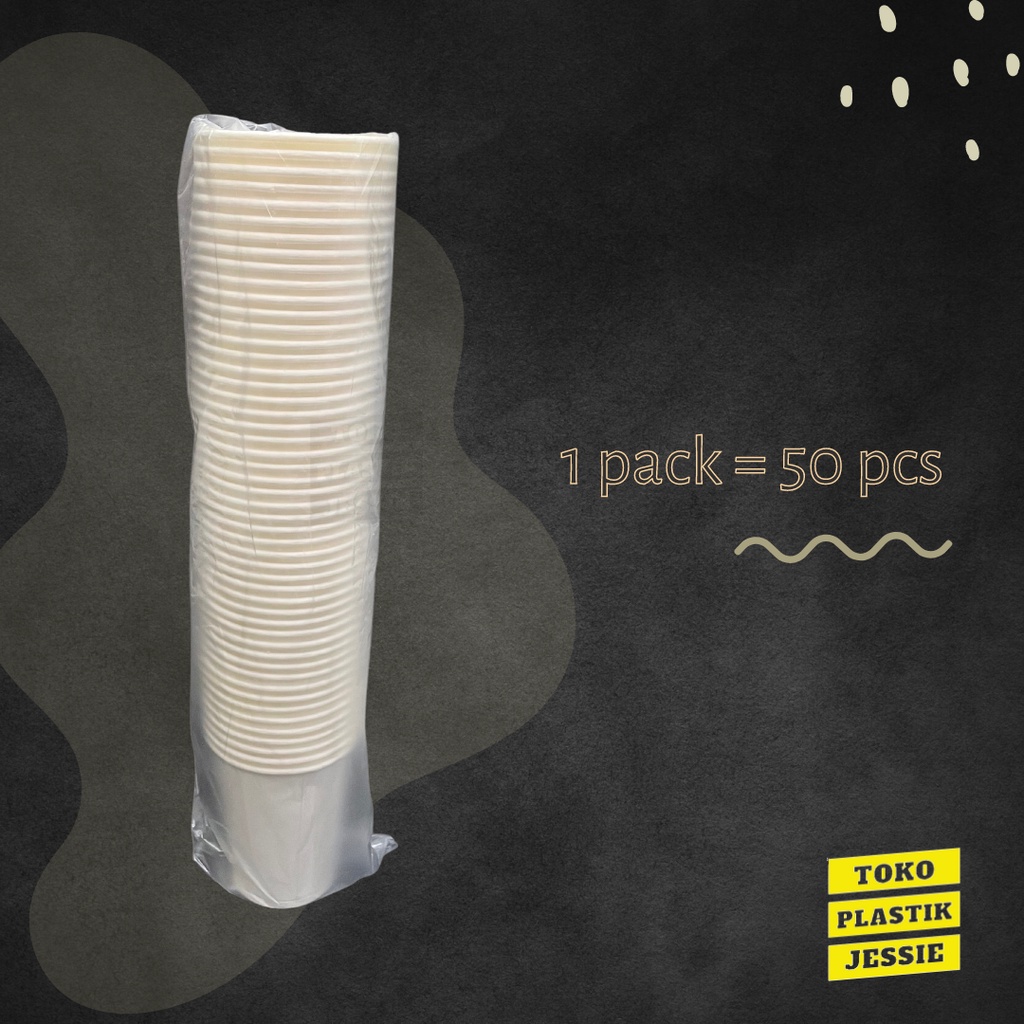 Jual paper cup coffee / gelas kopi 8 oz putih polos isi 50 pcs | Shopee ...