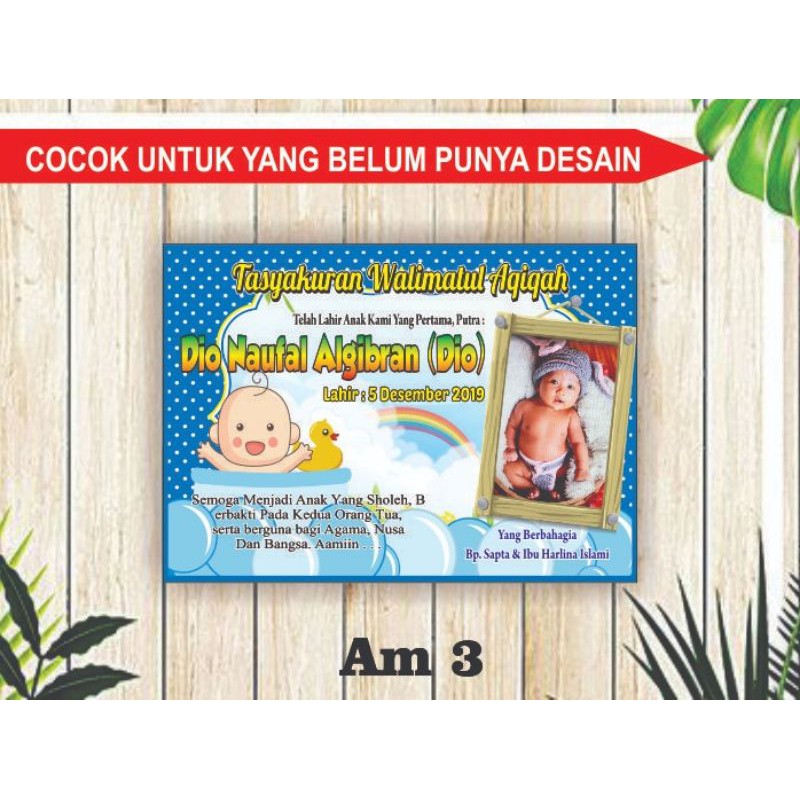 Jual KARTU UCAPAN TASYAKURAN KELAHIRAN / AQIQAH | Shopee Indonesia